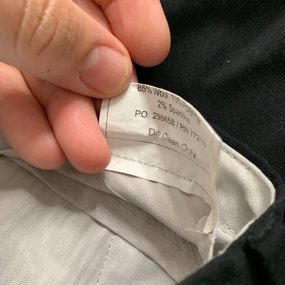 Men's Black Pants/Slacks Size 45 Black RN #77219 85% Wool - Picture 4 of 6